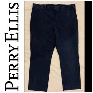 Mens Perry Ellis Tailored Fit Cotton Pants Size 38